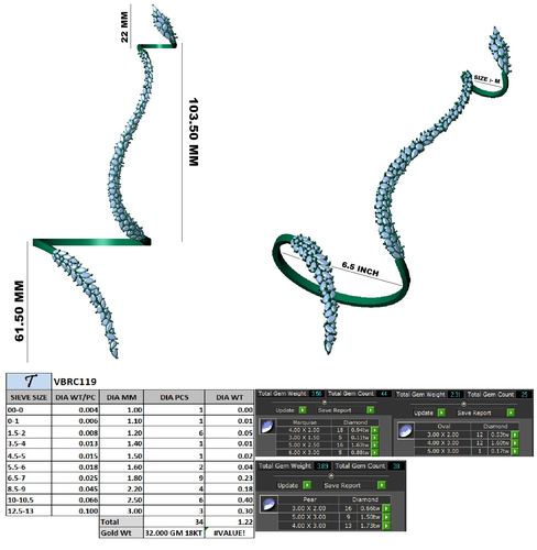 Bracelets jewellery CAD design 51 — CAD Verse