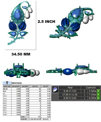 Brooches jewellery CAD design 3 — CAD Verse