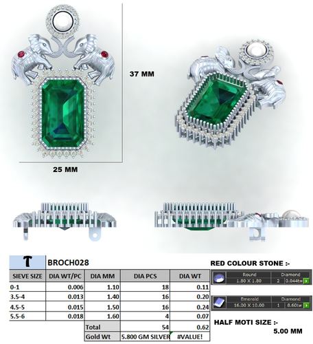 Brooches jewellery CAD design 4 — CAD Verse