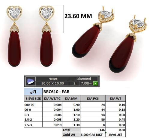 Earrings jewellery CAD design 1 — CAD Verse