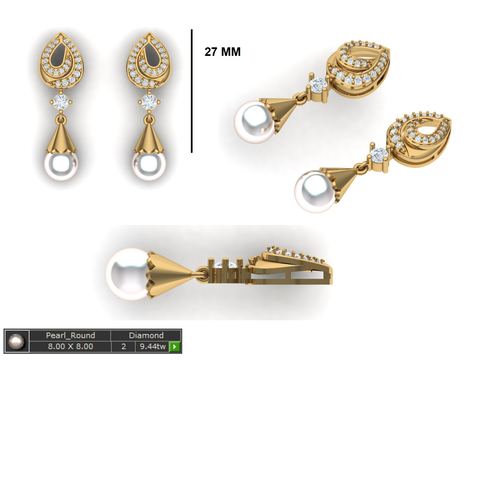 Earrings jewellery CAD design 3 — CAD Verse