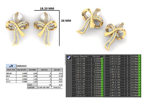Earrings jewellery CAD design 4 — CAD Verse
