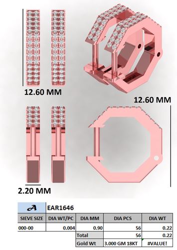 Earrings jewellery CAD design 9 — CAD Verse