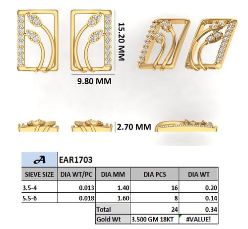 Earrings jewellery CAD design 11 — CAD Verse