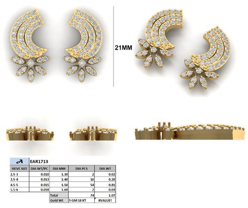 Earrings jewellery CAD design 13 — CAD Verse