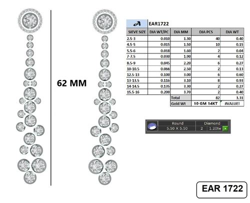 Earrings jewellery CAD design 14 — CAD Verse
