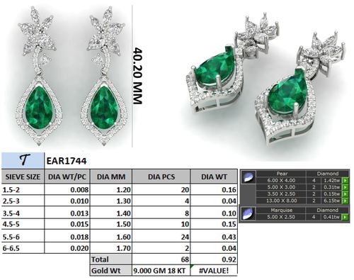 Earrings jewellery CAD design 16 — CAD Verse