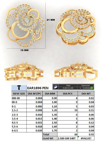 Earrings jewellery CAD design 23 — CAD Verse