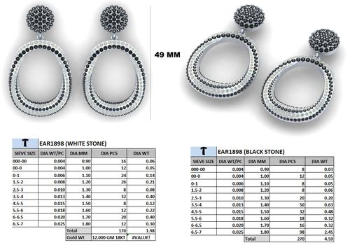 Earrings jewellery CAD design 24 — CAD Verse