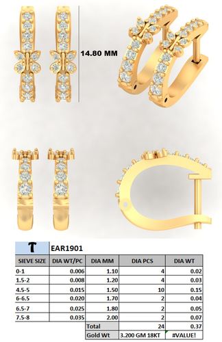 Earrings jewellery CAD design 25 — CAD Verse