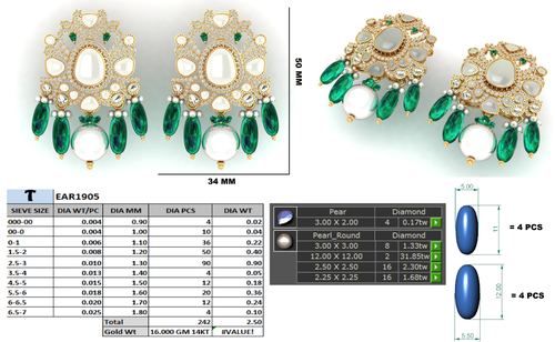Earrings jewellery CAD design 27 — CAD Verse
