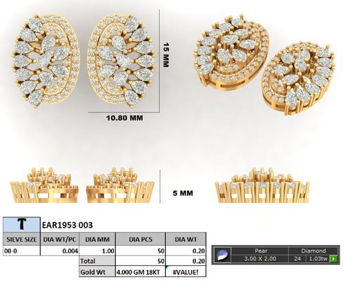 Earrings jewellery CAD design 28 — CAD Verse