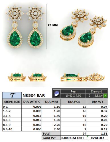Earrings jewellery CAD design 42 — CAD Verse