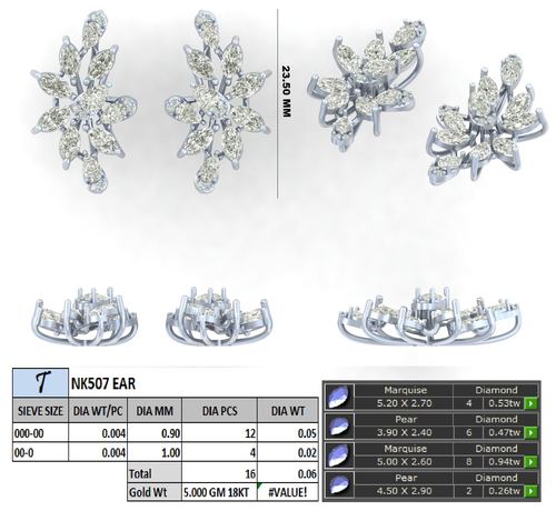 Earrings jewellery CAD design 44 — CAD Verse