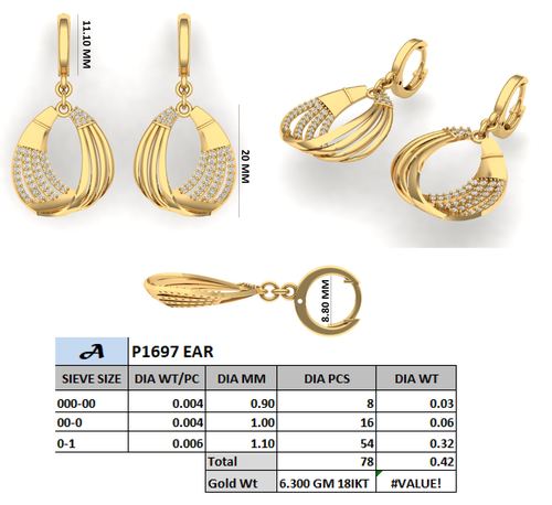 Earrings jewellery CAD design 47 — CAD Verse