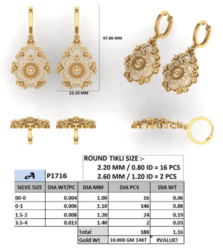 Earrings jewellery CAD design 48 — CAD Verse