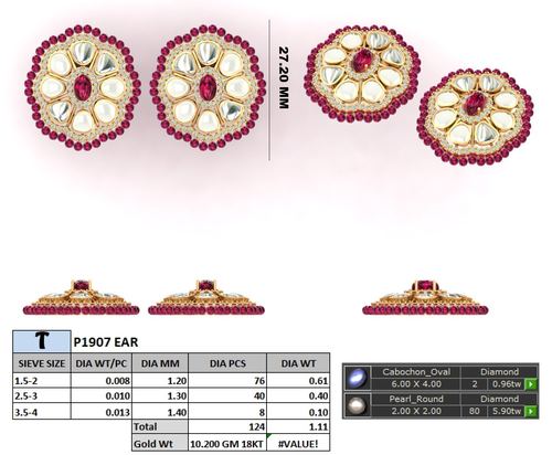 Earrings jewellery CAD design 52 — CAD Verse
