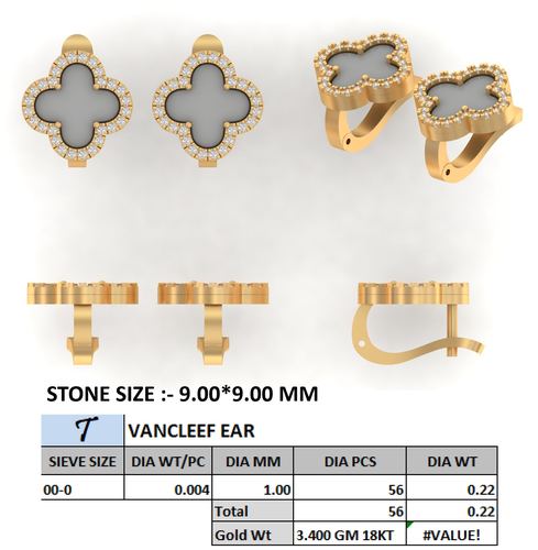Earrings jewellery CAD design 54 — CAD Verse