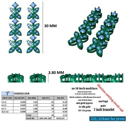 Earrings jewellery CAD design 58 — CAD Verse