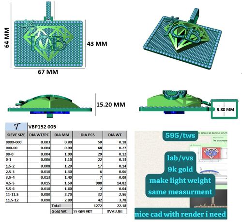 Pendants jewellery CAD design 67 — CAD Verse