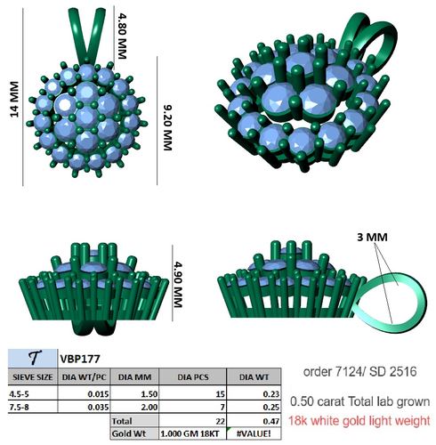 Pendants jewellery CAD design 75 — CAD Verse