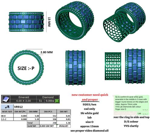 Rings jewellery CAD design 84 — CAD Verse