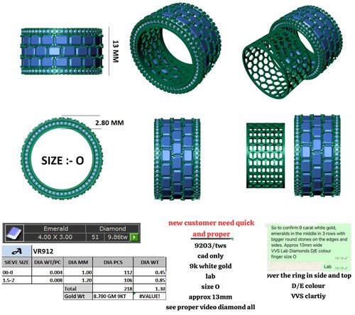 Rings jewellery CAD design 85 — CAD Verse