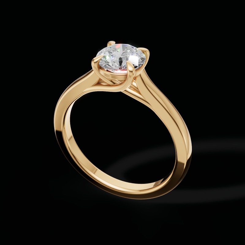 Rendered gold ring